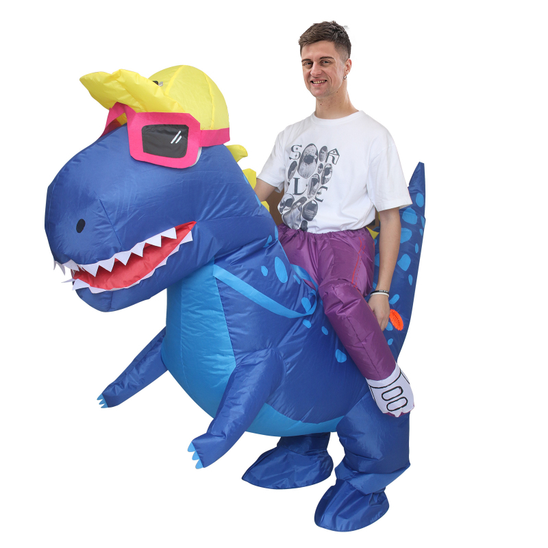 Xingtong nafukovací kostým dinosaura — látka, poloručná a polomechanická konštrukcia, nafukovacie oblečenie, rekvizita na make-up