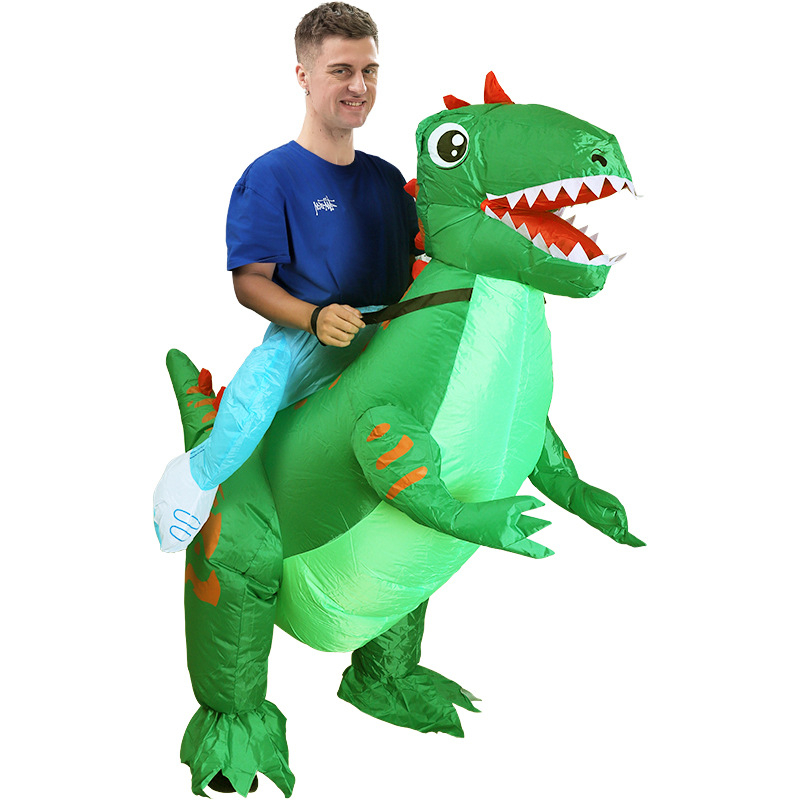 Xingtong nafukovací kostým dinosaura — látka, poloručná a polomechanická konštrukcia, nafukovacie oblečenie, rekvizita na make-up