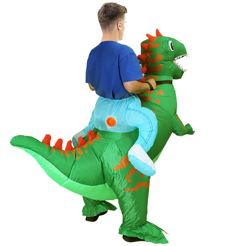 Xingtong nafukovací kostým dinosaura — látka, poloručná a polomechanická konštrukcia, nafukovacie oblečenie, rekvizita na make-up