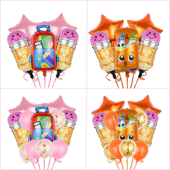 Alumīnija folijas balonu komplekts ar skolēnu tēmu mācību gada sākuma un absolventu svētkiem – apaļš formāts, iespējama logotipa drukāšana