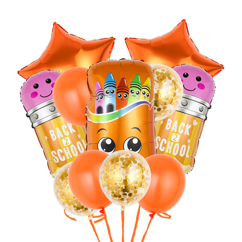 Alumīnija folijas balonu komplekts ar skolēnu tēmu mācību gada sākuma un absolventu svētkiem – apaļš formāts, iespējama logotipa drukāšana