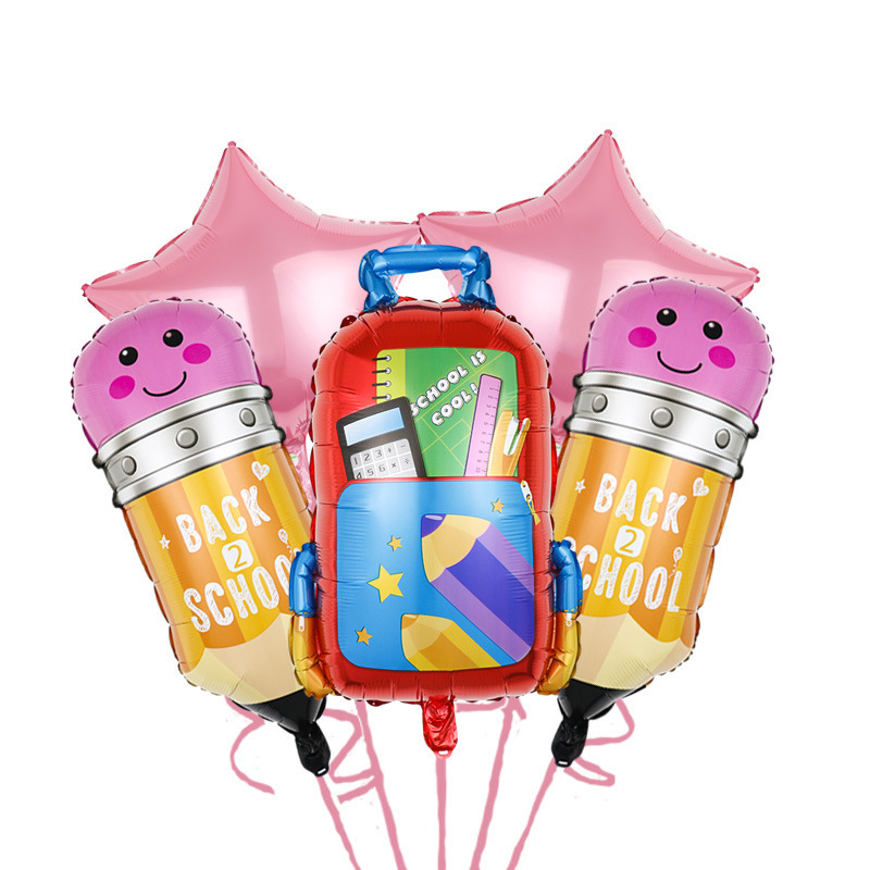 Alumīnija folijas balonu komplekts ar skolēnu tēmu mācību gada sākuma un absolventu svētkiem – apaļš formāts, iespējama logotipa drukāšana