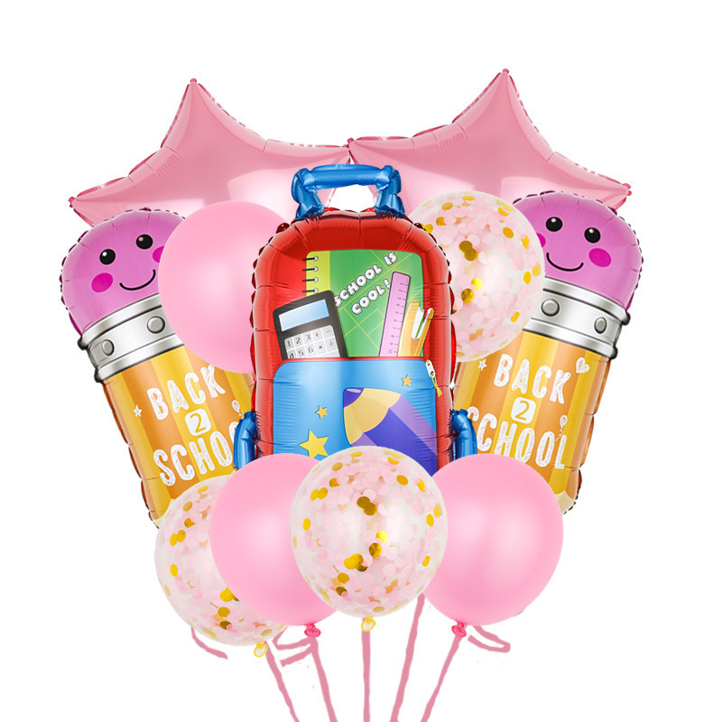 Alumīnija folijas balonu komplekts ar skolēnu tēmu mācību gada sākuma un absolventu svētkiem – apaļš formāts, iespējama logotipa drukāšana