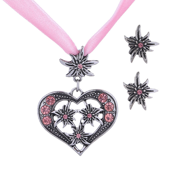 Ötvözetből készült nyaklánc elektroplatizálással, szív alakú medállal