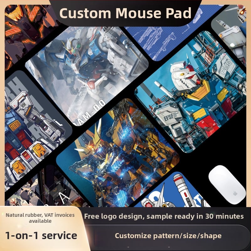Gundam kreslená gumová podložka pod stôl – dvojstranná protišmyková podložka pod myš s logom, OEM prispôsobenie (Model F-A5)
