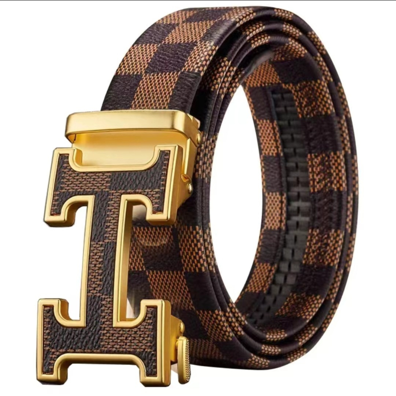 Muški PU kaiš s H kopčom, automatsko kopčanje, književno retro stil