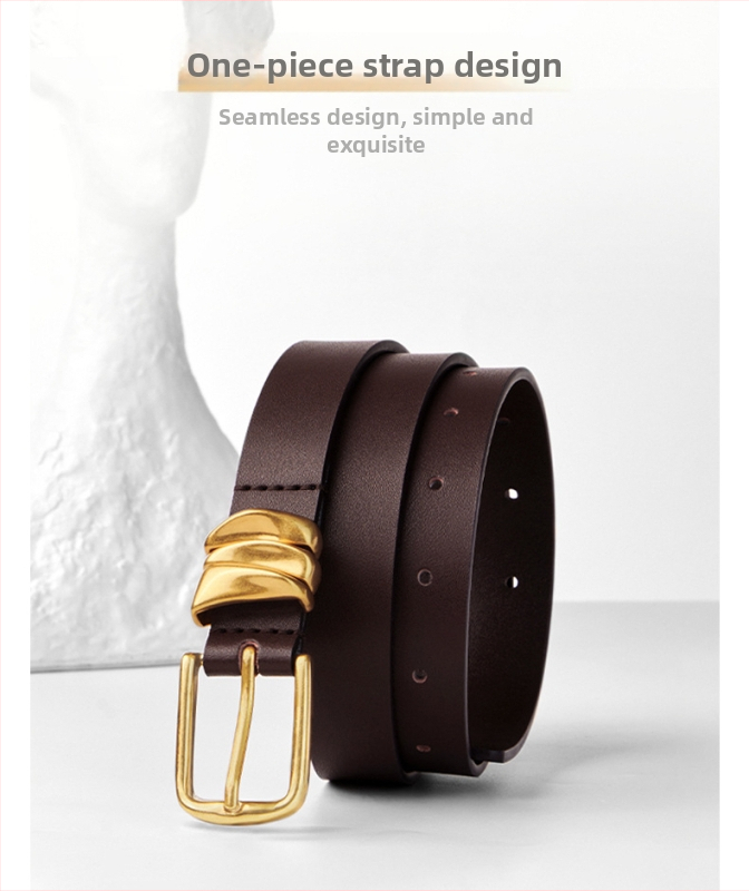 Dámsky opasok z prvej vrstvy hovädzej kože s prackou, šírka 2-4 cm, obchodný, elegantný, minimalistický štýl