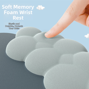 Cloud podloga za miš s narukvicom za zglob – memorijska pjena, silikonova osnova, tkanina mliječne svile – jednostrana