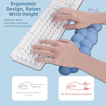 Cloud podloga za miš s narukvicom za zglob – memorijska pjena, silikonova osnova, tkanina mliječne svile – jednostrana