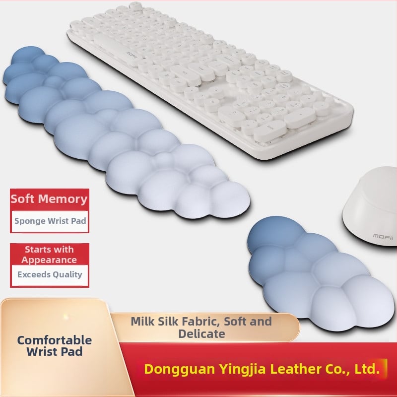 Cloud podloga za miš s narukvicom za zglob – memorijska pjena, silikonova osnova, tkanina mliječne svile – jednostrana