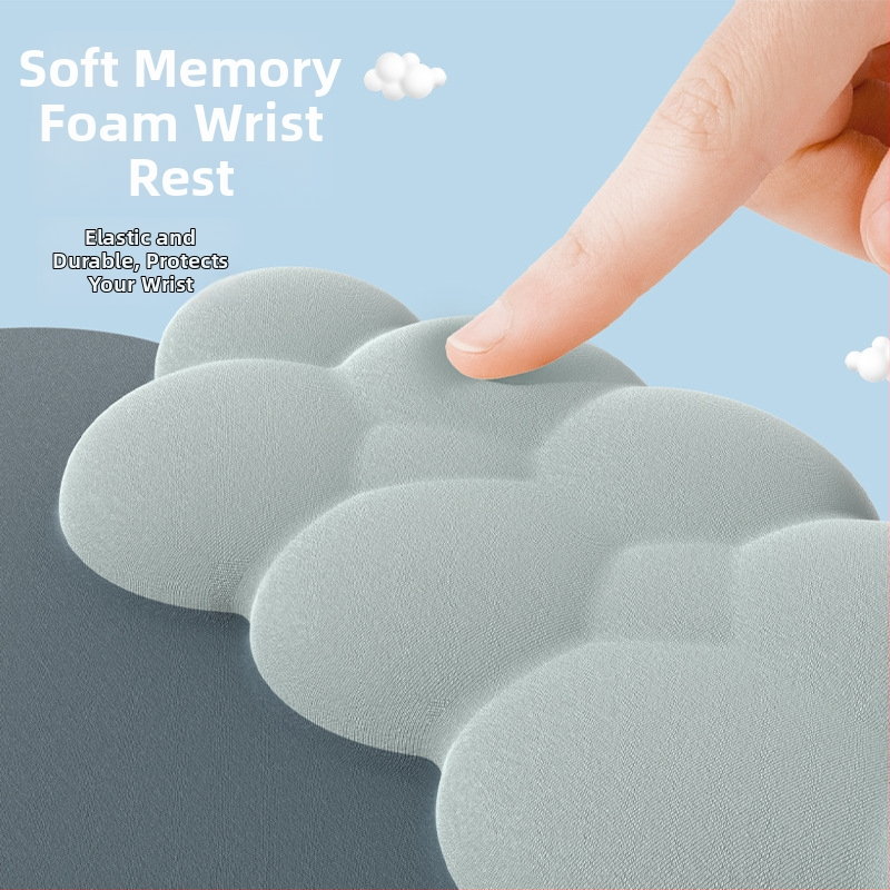 Cloud podloga za miš s narukvicom za zglob – memorijska pjena, silikonova osnova, tkanina mliječne svile – jednostrana