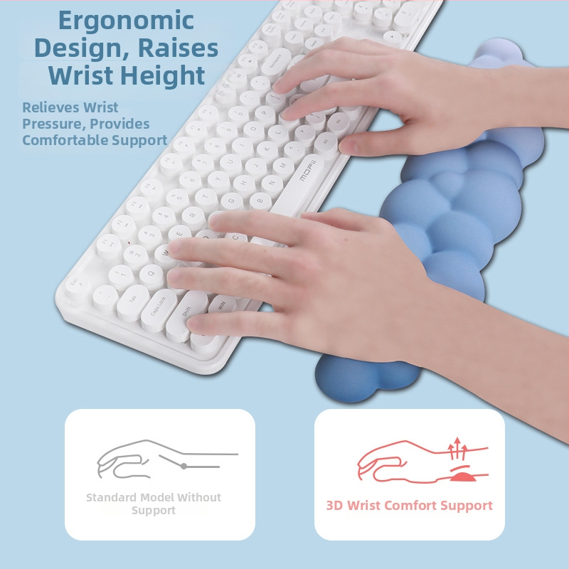 Cloud podloga za miš s narukvicom za zglob – memorijska pjena, silikonova osnova, tkanina mliječne svile – jednostrana