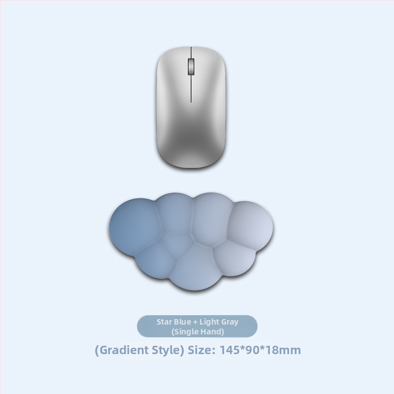 Cloud podloga za miš s narukvicom za zglob – memorijska pjena, silikonova osnova, tkanina mliječne svile – jednostrana