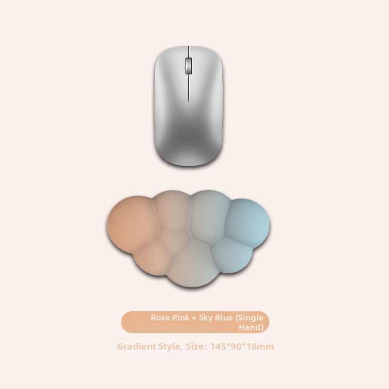 Cloud podloga za miš s narukvicom za zglob – memorijska pjena, silikonova osnova, tkanina mliječne svile – jednostrana