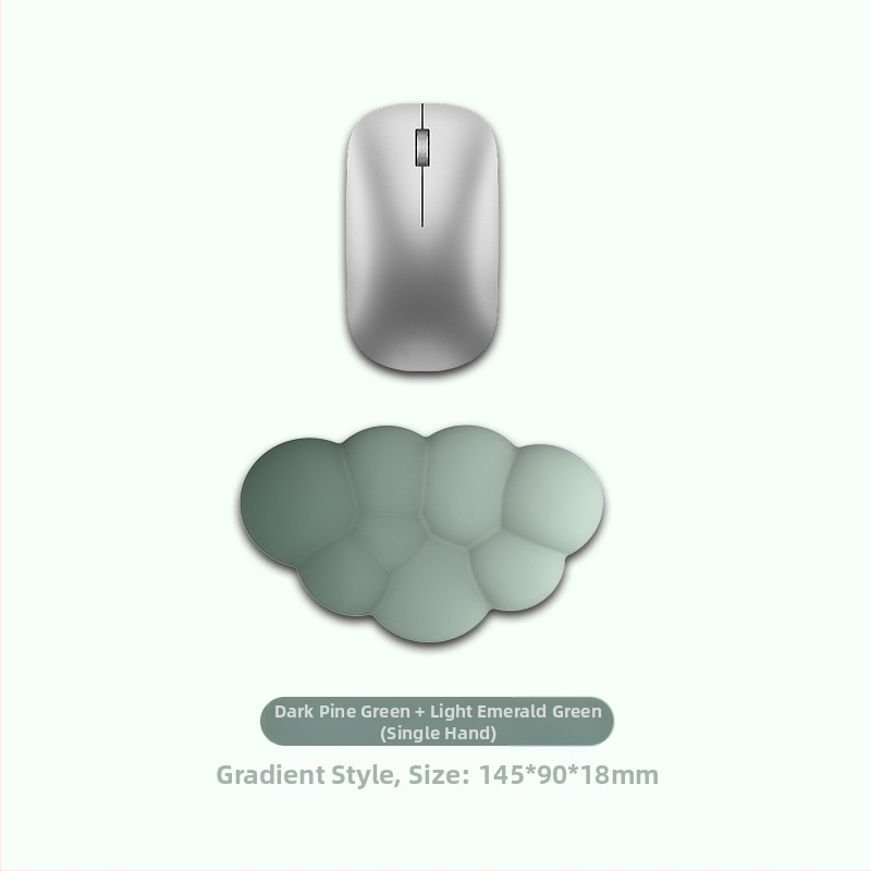 Cloud podloga za miš s narukvicom za zglob – memorijska pjena, silikonova osnova, tkanina mliječne svile – jednostrana