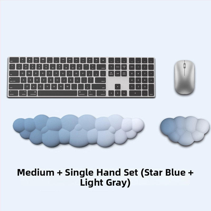 Cloud podloga za miš s narukvicom za zglob – memorijska pjena, silikonova osnova, tkanina mliječne svile – jednostrana