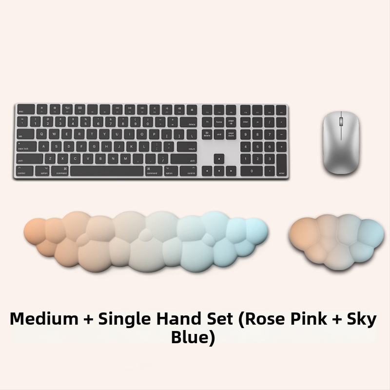 Cloud podloga za miš s narukvicom za zglob – memorijska pjena, silikonova osnova, tkanina mliječne svile – jednostrana