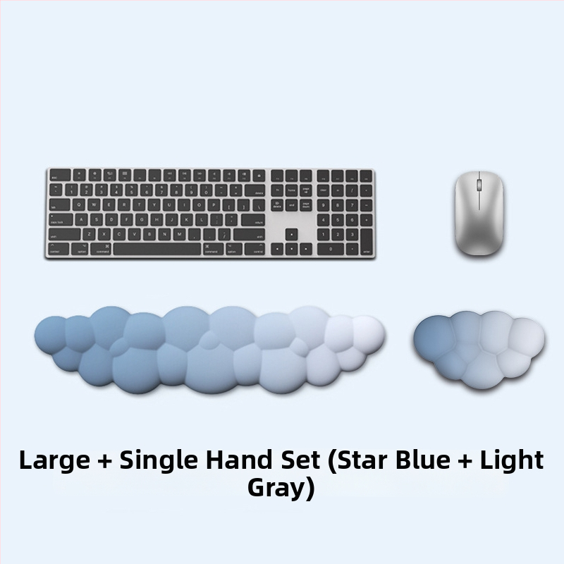 Cloud podloga za miš s narukvicom za zglob – memorijska pjena, silikonova osnova, tkanina mliječne svile – jednostrana