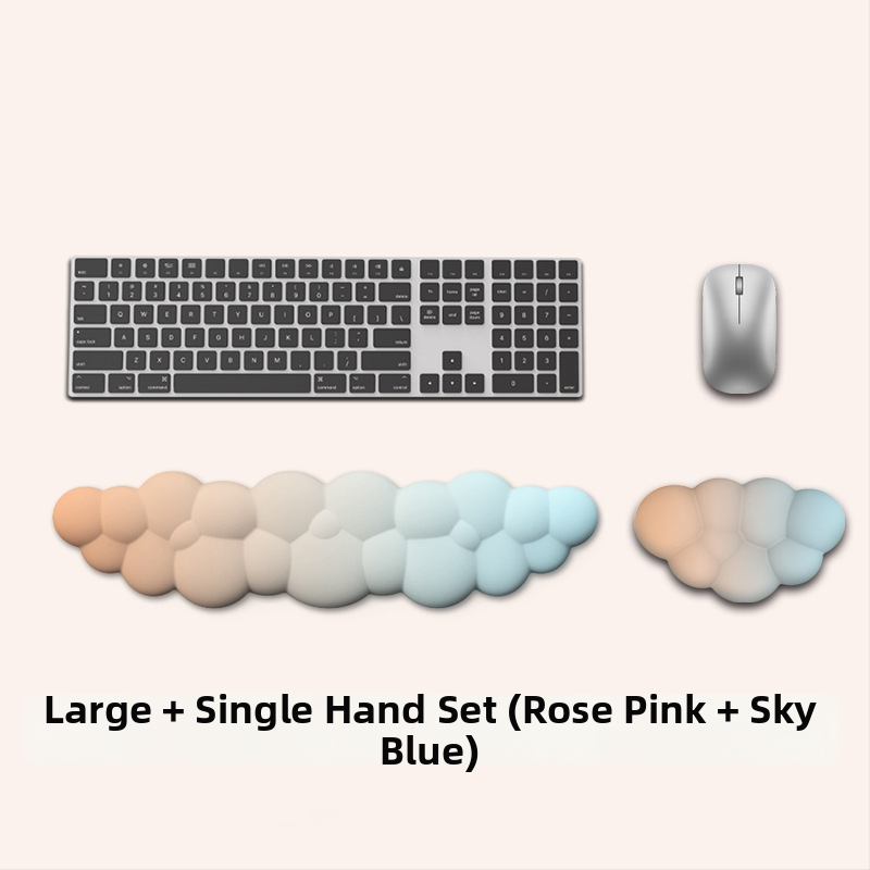 Cloud podloga za miš s narukvicom za zglob – memorijska pjena, silikonova osnova, tkanina mliječne svile – jednostrana