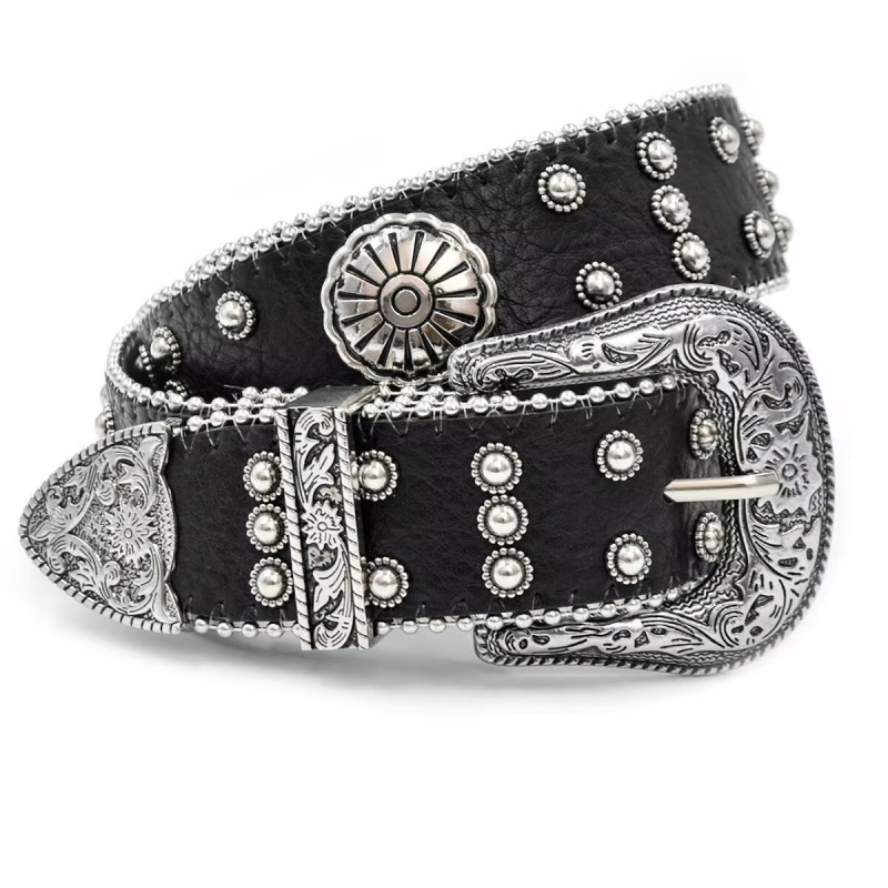 Punk pojas s rivetima, retro stil, umjetna koža, spona od legure, kopča s iglom, širina 2–4 cm, vintage stil, osobno, niša