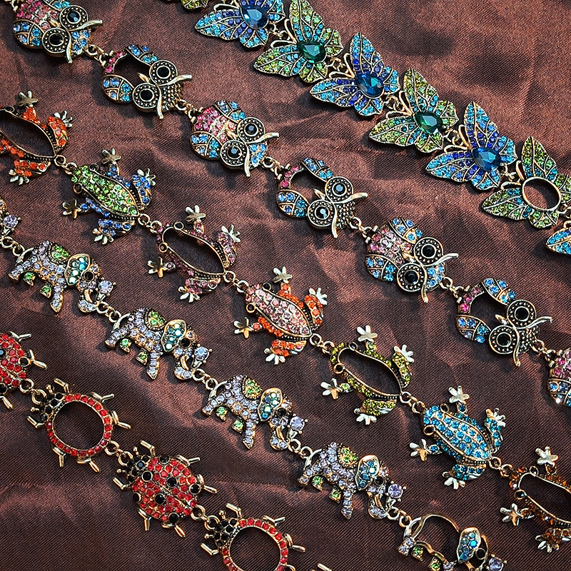 Ogrlica za ključnu kost s rhinestones kristalima, brenda Front Orange, privjesak od legure, lanac za ključnicu