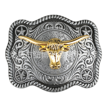 Cataramă plată pentru curea, cu model stea cu cinci colțuri, aliaj de zinc, unisex, cataramă pătrată (2015)