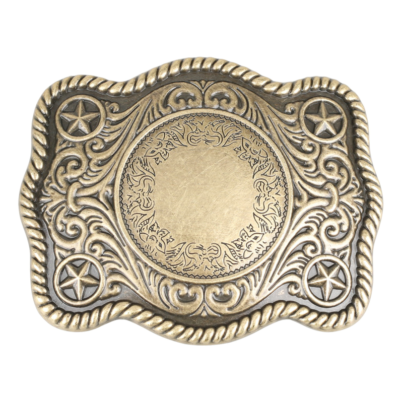 Cataramă plată pentru curea, cu model stea cu cinci colțuri, aliaj de zinc, unisex, cataramă pătrată (2015)