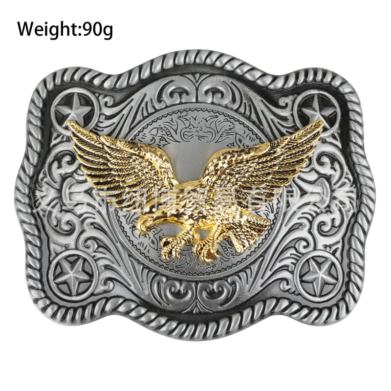 Cataramă plată pentru curea, cu model stea cu cinci colțuri, aliaj de zinc, unisex, cataramă pătrată (2015)