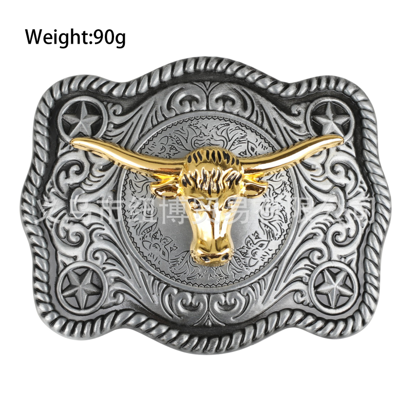 Cataramă plată pentru curea, cu model stea cu cinci colțuri, aliaj de zinc, unisex, cataramă pătrată (2015)