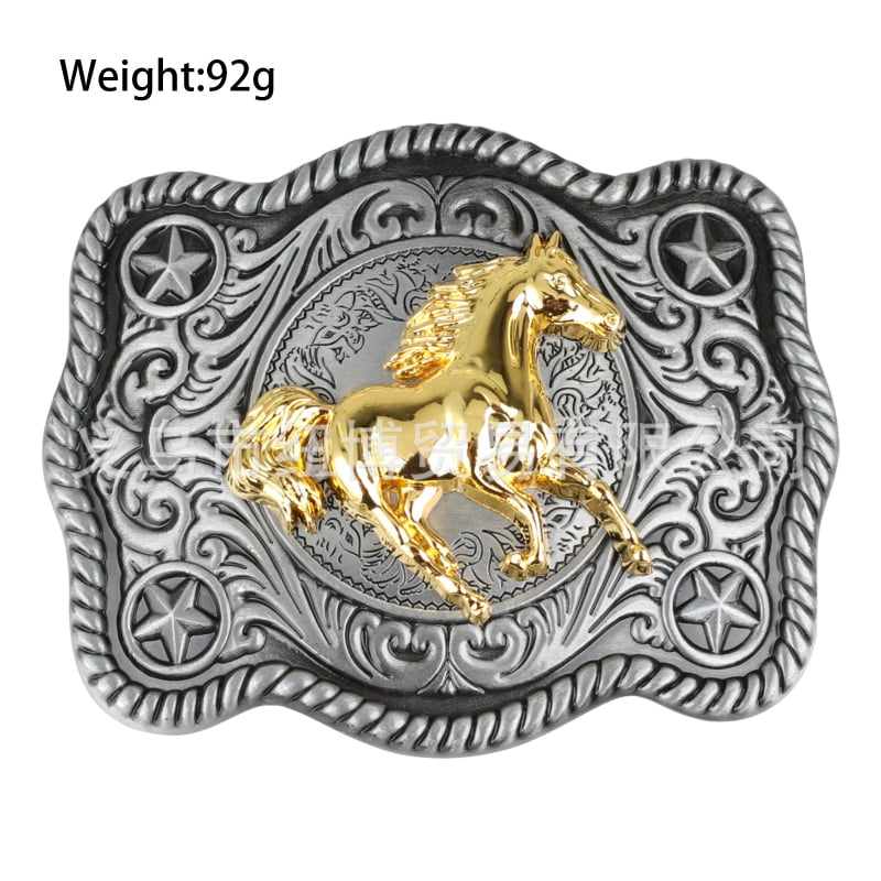 Cataramă plată pentru curea, cu model stea cu cinci colțuri, aliaj de zinc, unisex, cataramă pătrată (2015)