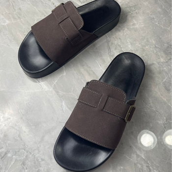 Джапанки унисекс с кожена горна част, подметка от композит, slip-on, стил Европейска и американска мода, пускане пролет 2025