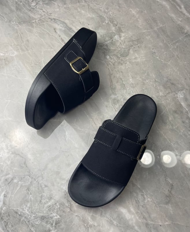 Джапанки унисекс с кожена горна част, подметка от композит, slip-on, стил Европейска и американска мода, пускане пролет 2025