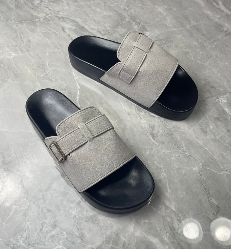 Джапанки унисекс с кожена горна част, подметка от композит, slip-on, стил Европейска и американска мода, пускане пролет 2025