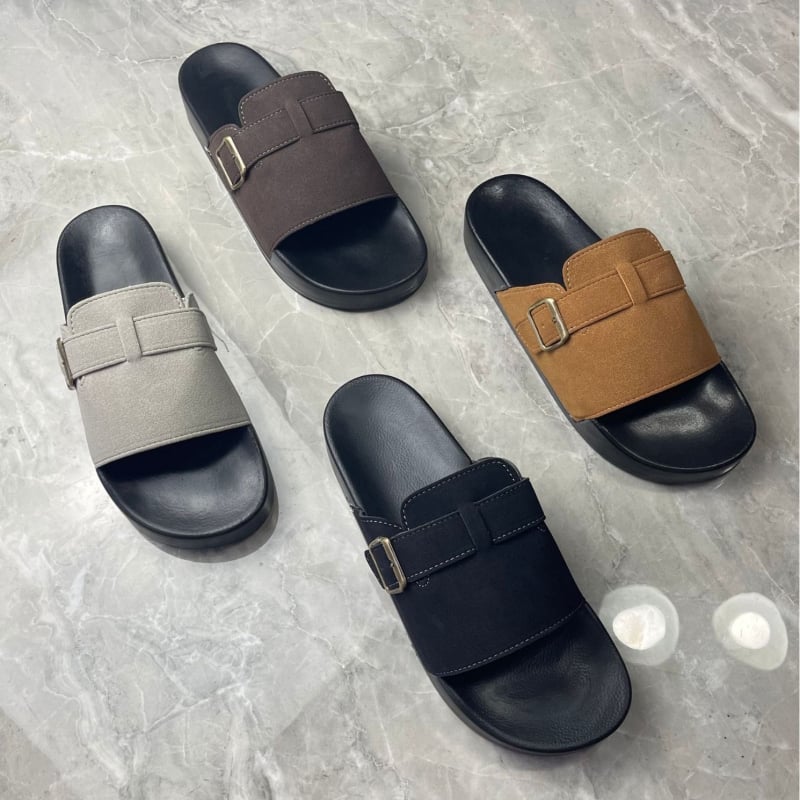 Джапанки унисекс с кожена горна част, подметка от композит, slip-on, стил Европейска и американска мода, пускане пролет 2025