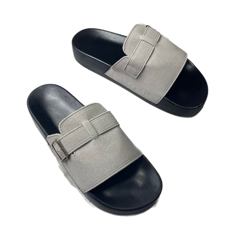 Джапанки унисекс с кожена горна част, подметка от композит, slip-on, стил Европейска и американска мода, пускане пролет 2025