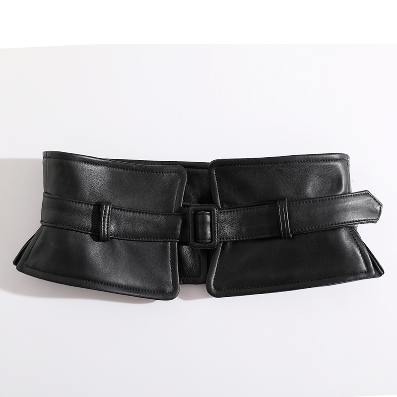 Pravý kožený opasok z ovčej kože, široký cez 4 cm, univerzálny a minimalistický štýl