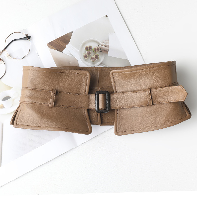 Pravý kožený opasok z ovčej kože, široký cez 4 cm, univerzálny a minimalistický štýl