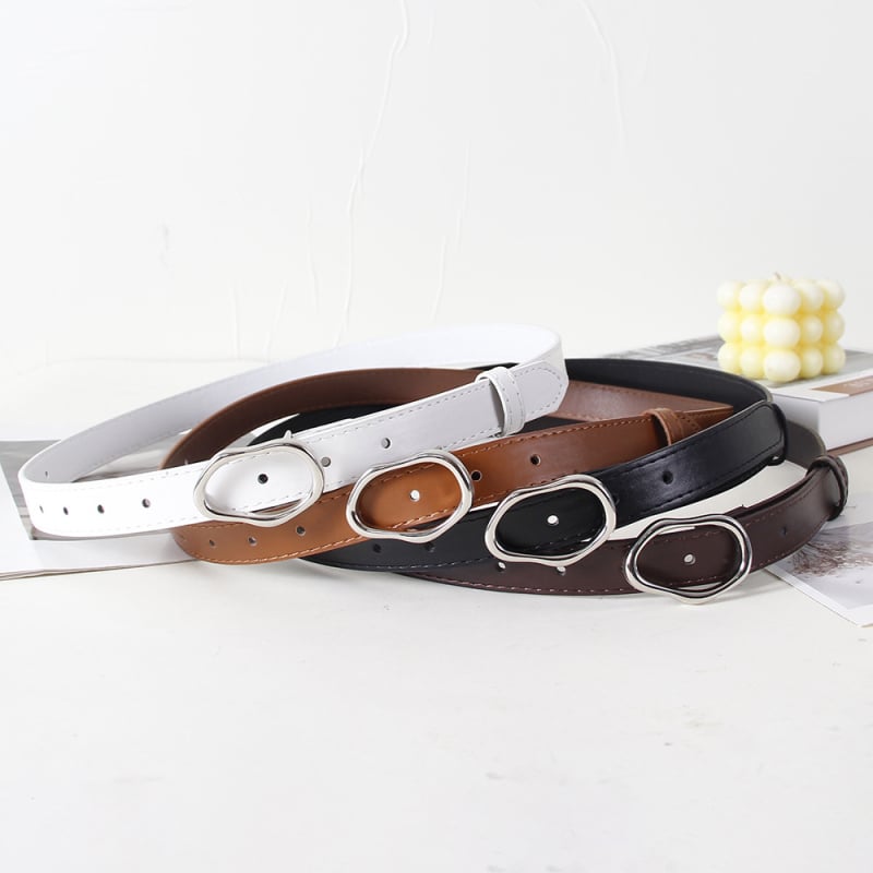 Unisex pojas od umjetne kože s metalnom kopčom od legure, glatko kopčanje, širina 2-4 cm, ulični stil, osobni stil, INS stil