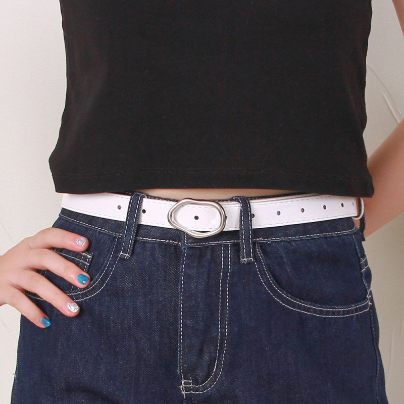 Unisex pojas od umjetne kože s metalnom kopčom od legure, glatko kopčanje, širina 2-4 cm, ulični stil, osobni stil, INS stil