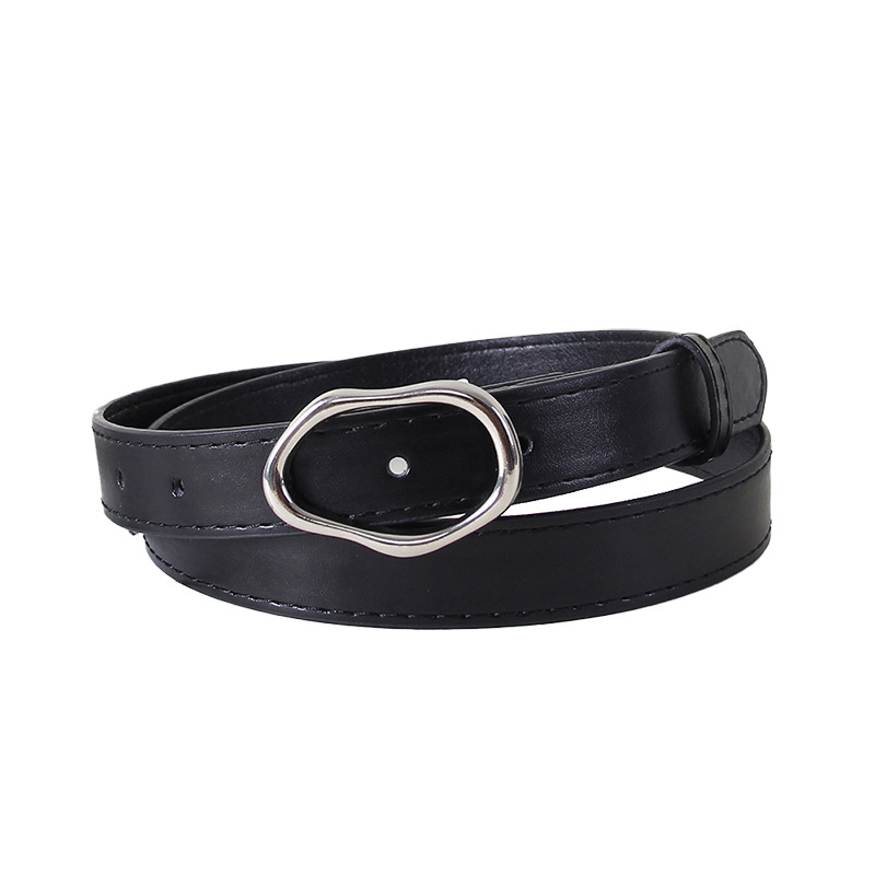 Unisex pojas od umjetne kože s metalnom kopčom od legure, glatko kopčanje, širina 2-4 cm, ulični stil, osobni stil, INS stil