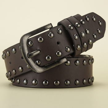 Poјас s rivet detalima od umjetne kože, kopča od legure, zatvaranje pinom, širina 2–4 cm, LCDN/Liechao Danny, elegantan minimalistički poslovni stil