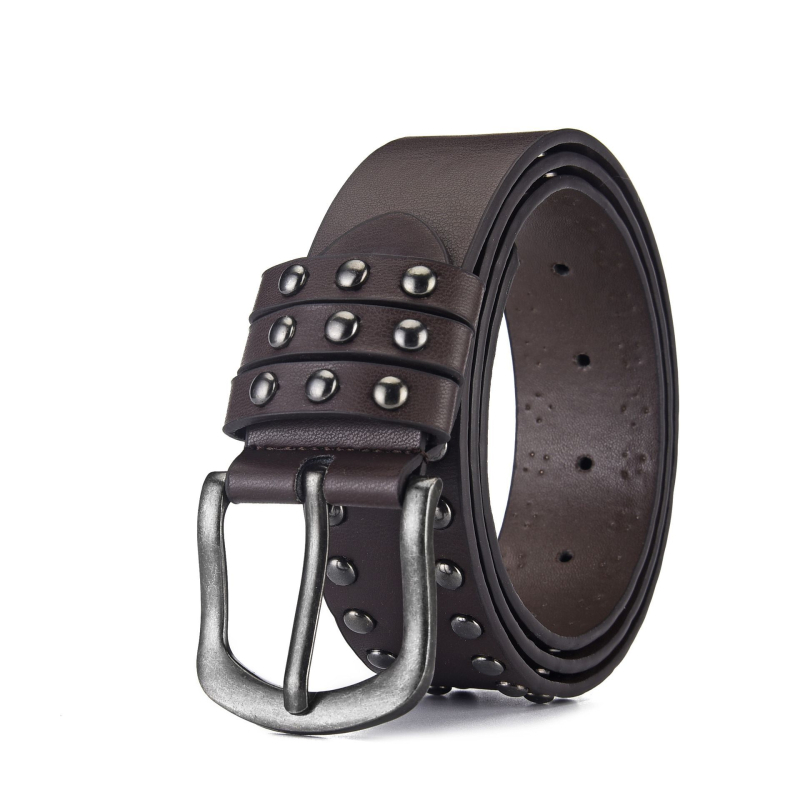 Poјас s rivet detalima od umjetne kože, kopča od legure, zatvaranje pinom, širina 2–4 cm, LCDN/Liechao Danny, elegantan minimalistički poslovni stil