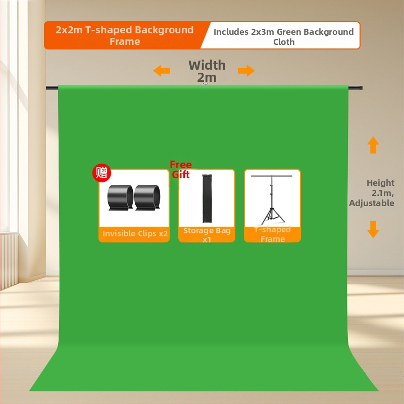 Pārvietojams teleskopisks zaļā fona audums studijas fotogrāfijai