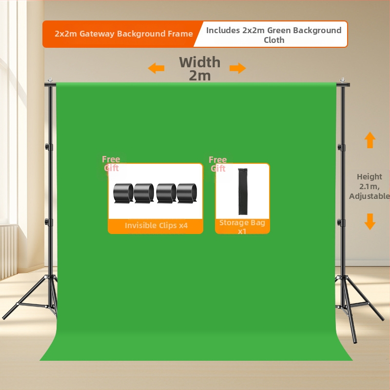 Pārvietojams teleskopisks zaļā fona audums studijas fotogrāfijai