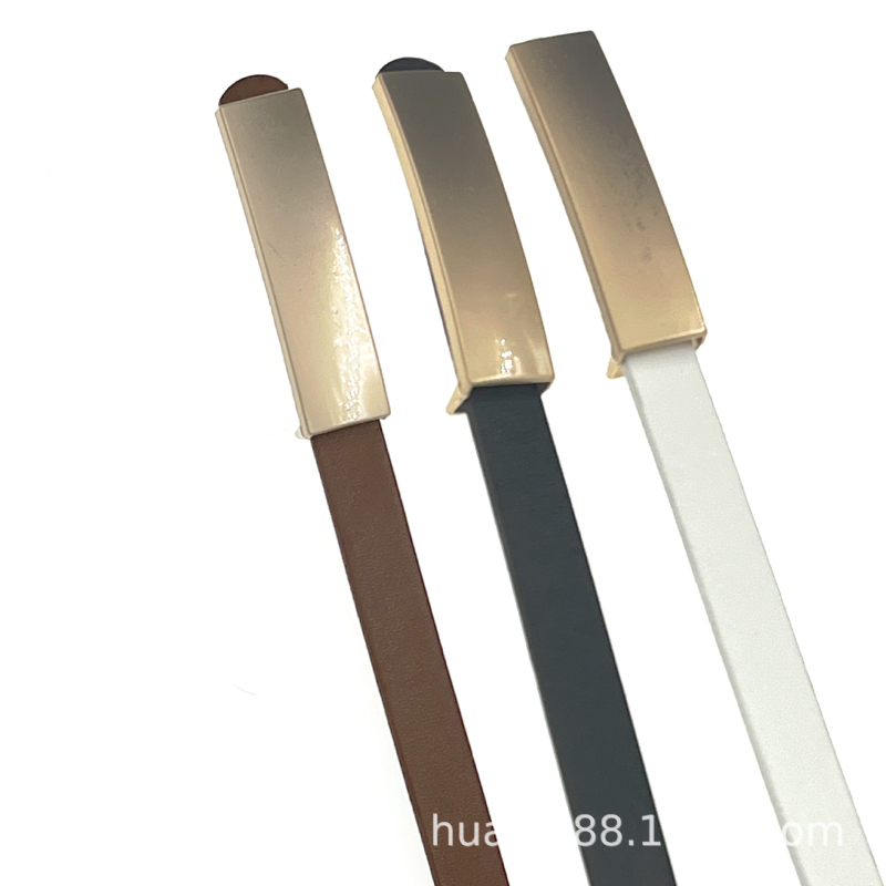 Dámsky pásový opasok minimalistický a elegantný štýl; PU koža; spona zliatina; zapínanie na snap