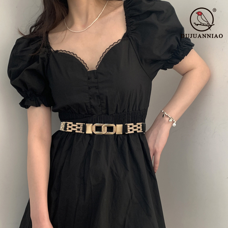 Brat elastic talie pentru rochie, pânză, stil european-american, cu buclă simplă, personalizabil