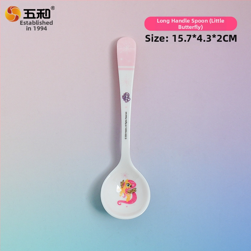 Bērnu plastmasas karote ar karikatūru motīvu, svaigs un sirsnīgs stils, zīmols V and