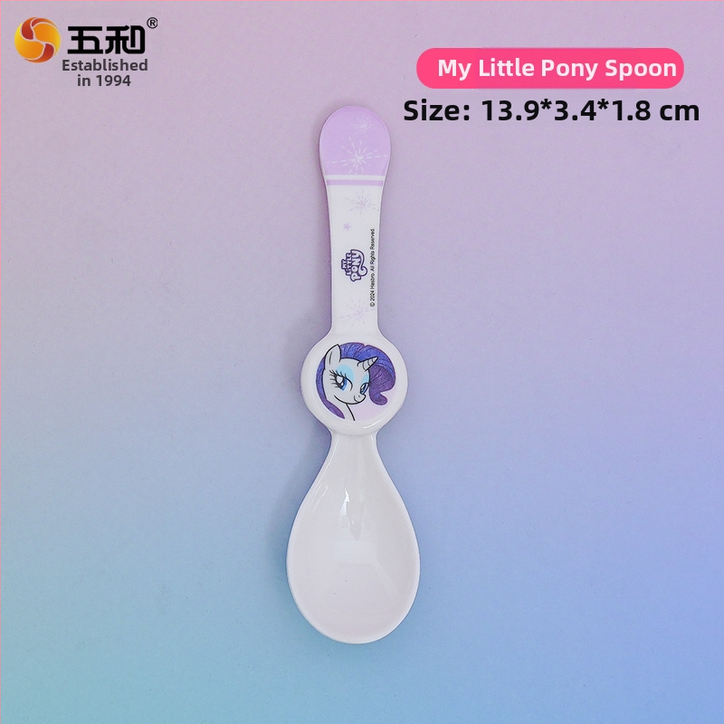 Bērnu plastmasas karote ar karikatūru motīvu, svaigs un sirsnīgs stils, zīmols V and