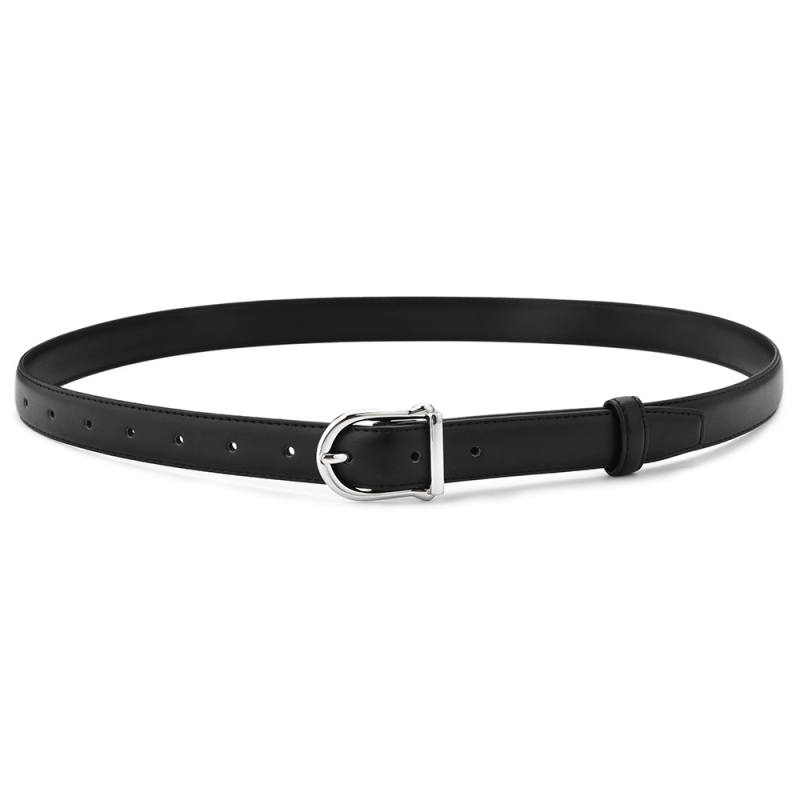 Ženski kožni kaiš od prave kože, dvostruko sloj kože, kopča od legure s pinom, kopča s pinom, pogodan za kostim/haljinu, minimalistički stil