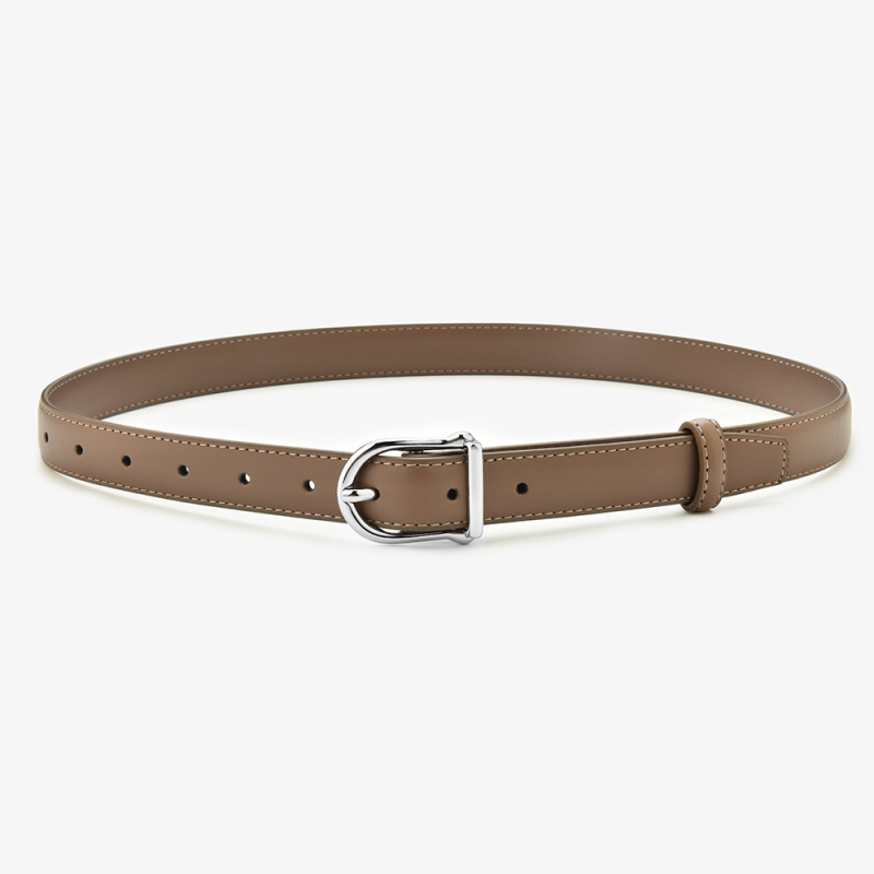 Ženski kožni kaiš od prave kože, dvostruko sloj kože, kopča od legure s pinom, kopča s pinom, pogodan za kostim/haljinu, minimalistički stil